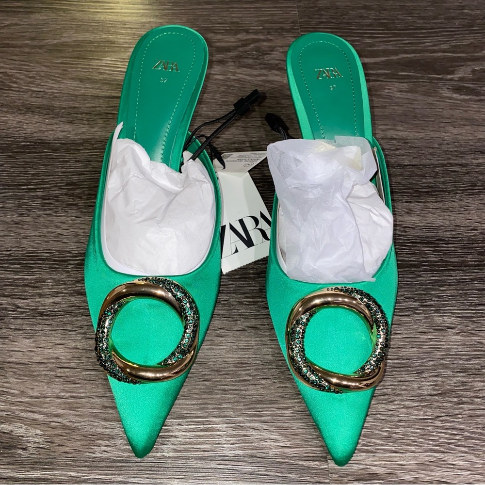 ZARA Embellished Mules - Picture 8 of 16
